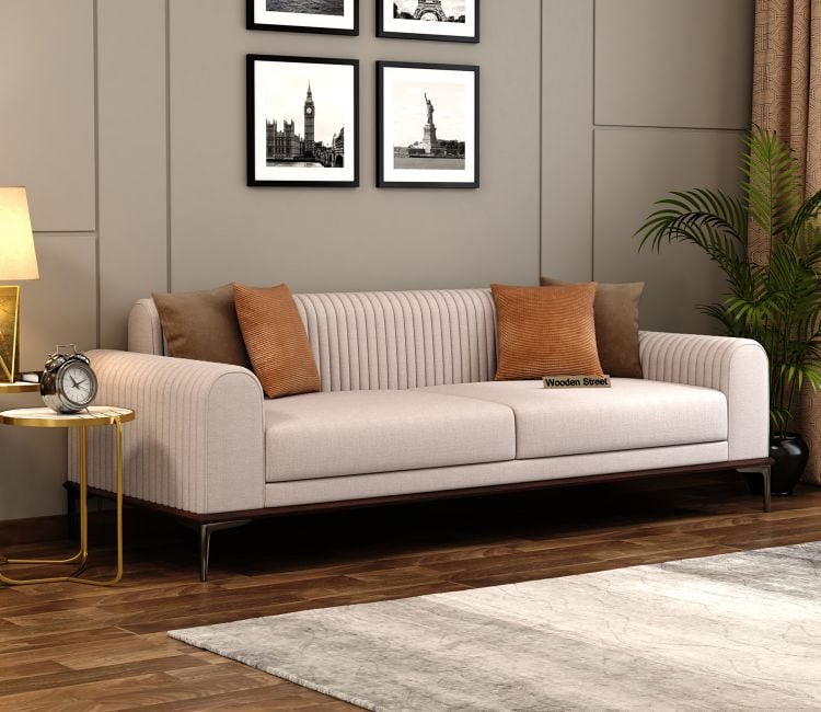 buy 3 Seater Velvet Fabric Sofa Set online price