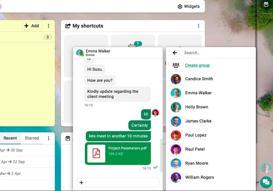 Collaboration and communicate in ProofHub